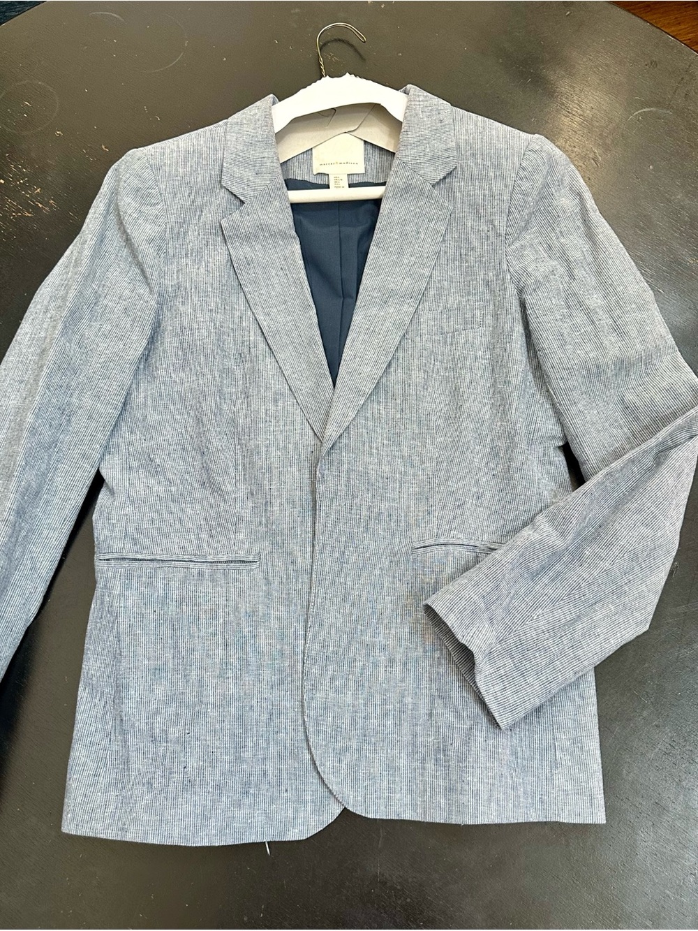 mercer & madison Light Blue Women's Linen-Blend Blazer